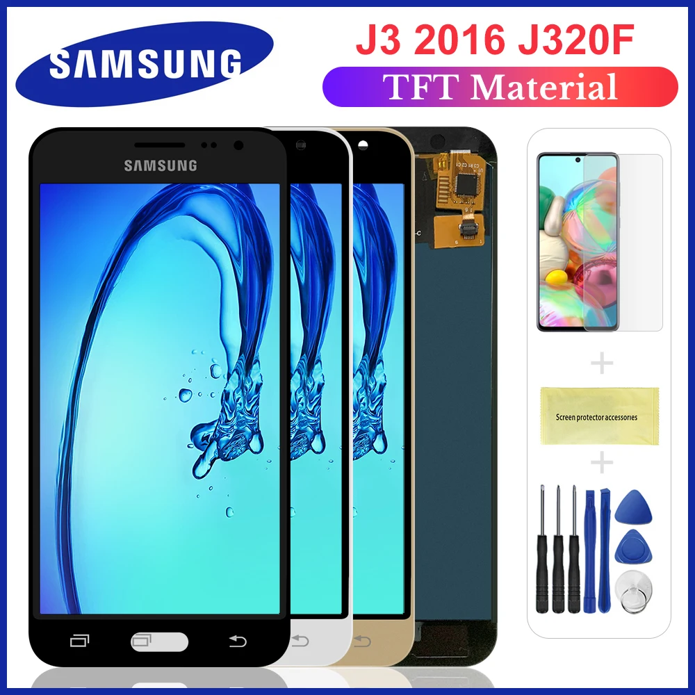 100% ЖК дисплей Teat J320 для Samsung Galaxy J3 J320F SM 2016 сенсорный экран дигитайзер в сборе