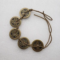 chinese five emperors brass copper coin diameter 25mm thick 1 8mm hemp rope feng shui gift commemorative collectible coin