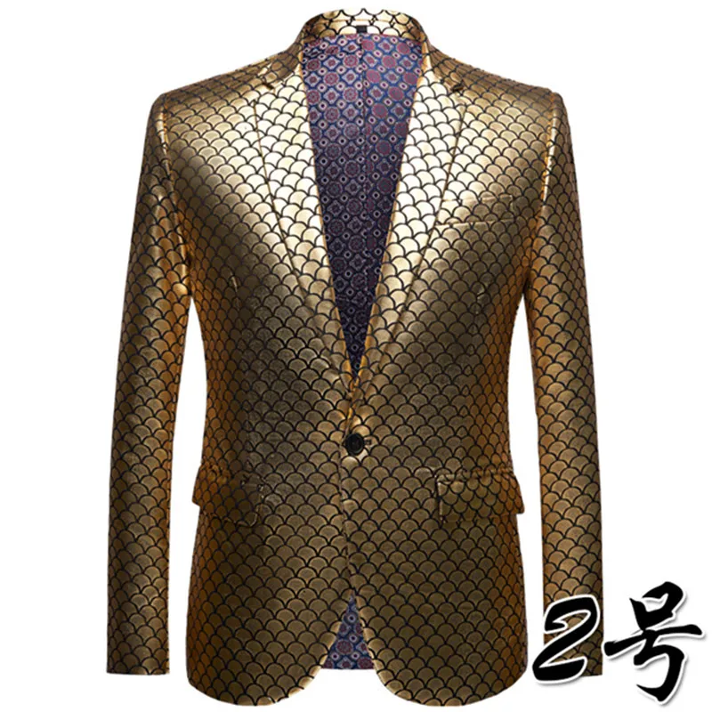 

Nice Vogue Pop Men's Casual Boutique Business Bronzing Suit Coat / Male British Style Emcee Wedding Officiating Blazers Jacket