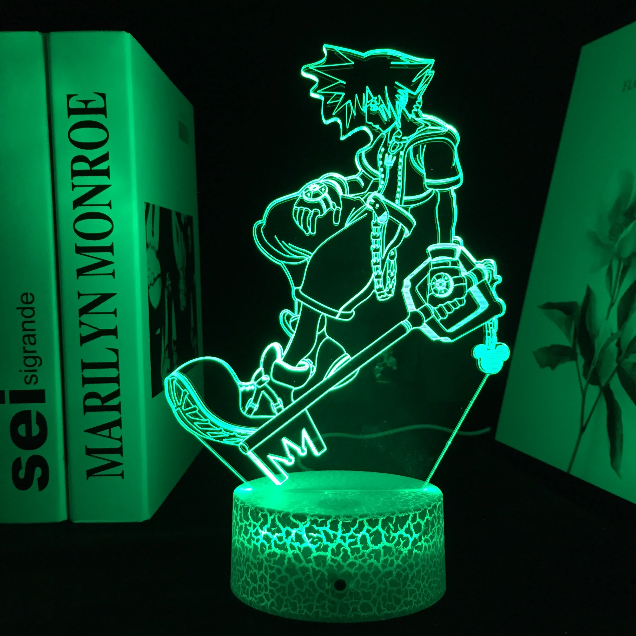 

Game Kingdom Hearts Sora Keyblade Figure 3D LED Night Light for Kids Bedroom Decor Nightlight Child Color Changing Bedside Lamp
