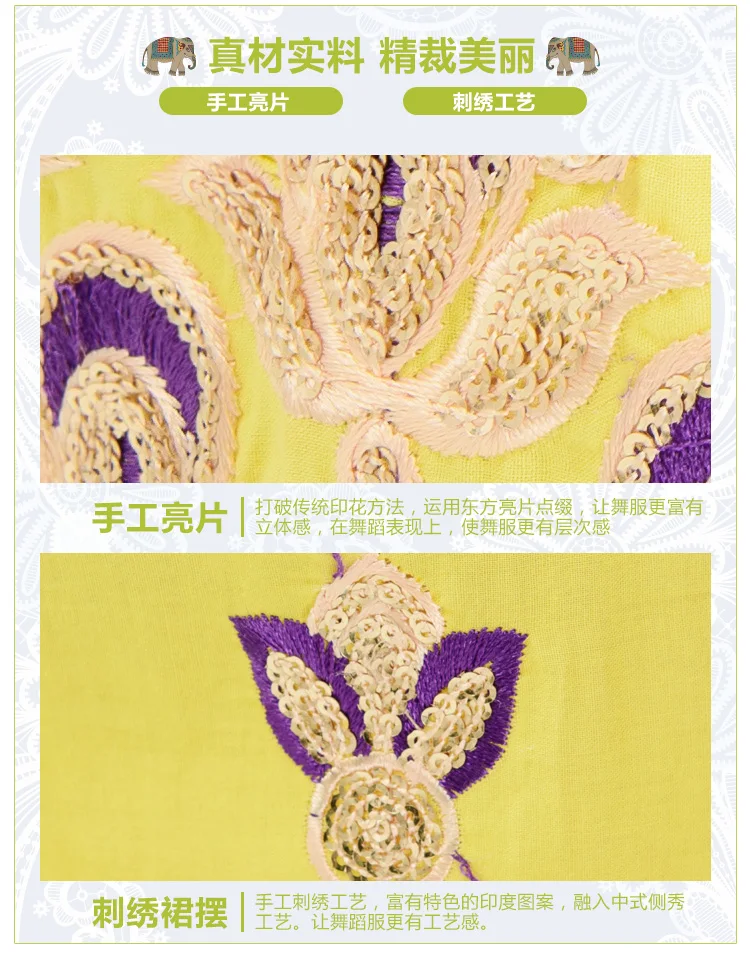 

Cotton India Embroideried Punjabi Traditional Woman Kurtas Saree Yoga Costume Two Pieces Top Pants