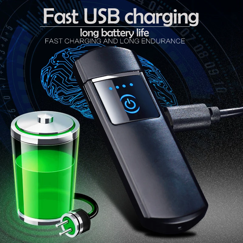 Новинка 2020 индивидуальная USB Зажигалка для сигарет с отпечатком пальца