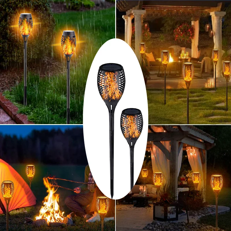 

Outdoor Led Solar Lights Flickering Dancing Flame Torch Solar Lighting Waterproof Lamp For Garden Decoration Landscape Lawn Path