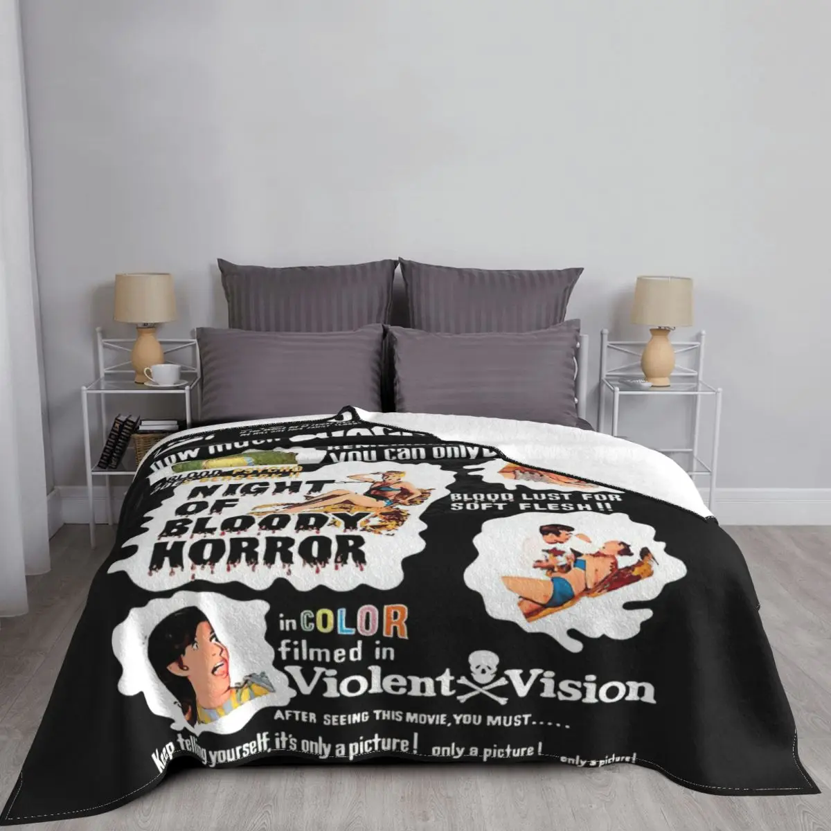 Ночник кровавого ужаса фланелевые гобелены домашний декор кемпинг в машине