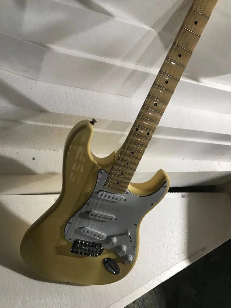 6-струнная Электрогитара электрическая гитара кремового цвета экспорт с завода