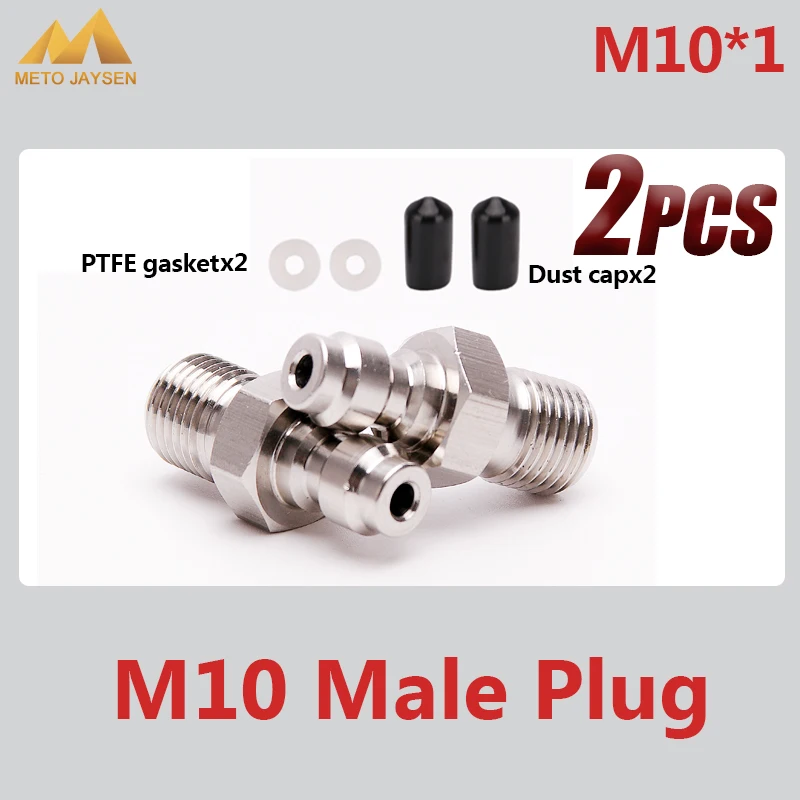 M10x1 Male Plug Adapter Fittings PCP Airforce Paintball Pneumatic Quick Coupler 8MM Stainless Steel 2pcs/set | Спорт и развлечения
