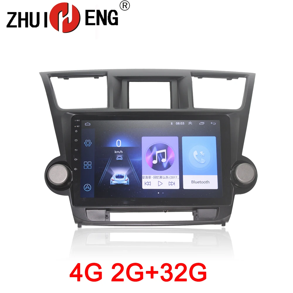 ZHUIHENG 2G + 32G Android 8 1 автомобильное радио для Toyota Highlander Kluger 2008 2012 автомобильный dvd
