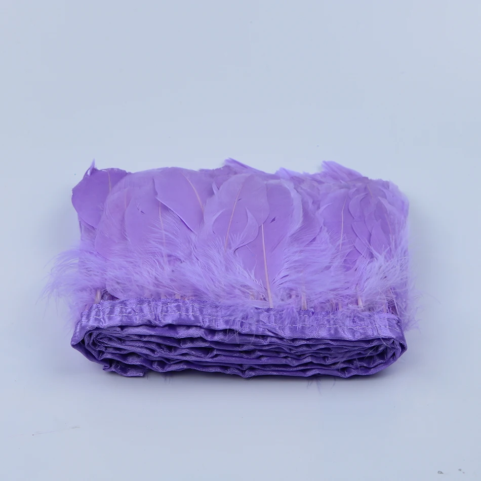 2 ярда окрашенные гусиные перья отделка бахрома 6-8 дюймов Шлейфы на ленте для