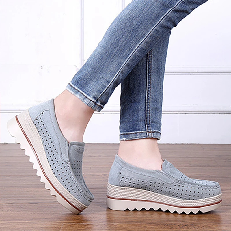 Женская обувь на плоской подошве Кроссовки платформе Слипоны Женские лоферы