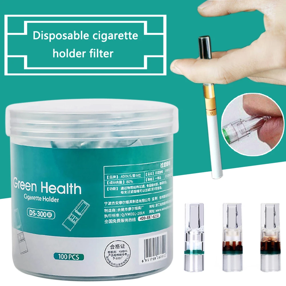100 шт. фильтры для борьбы с курением и одноразовый фильтр табачных сигарет