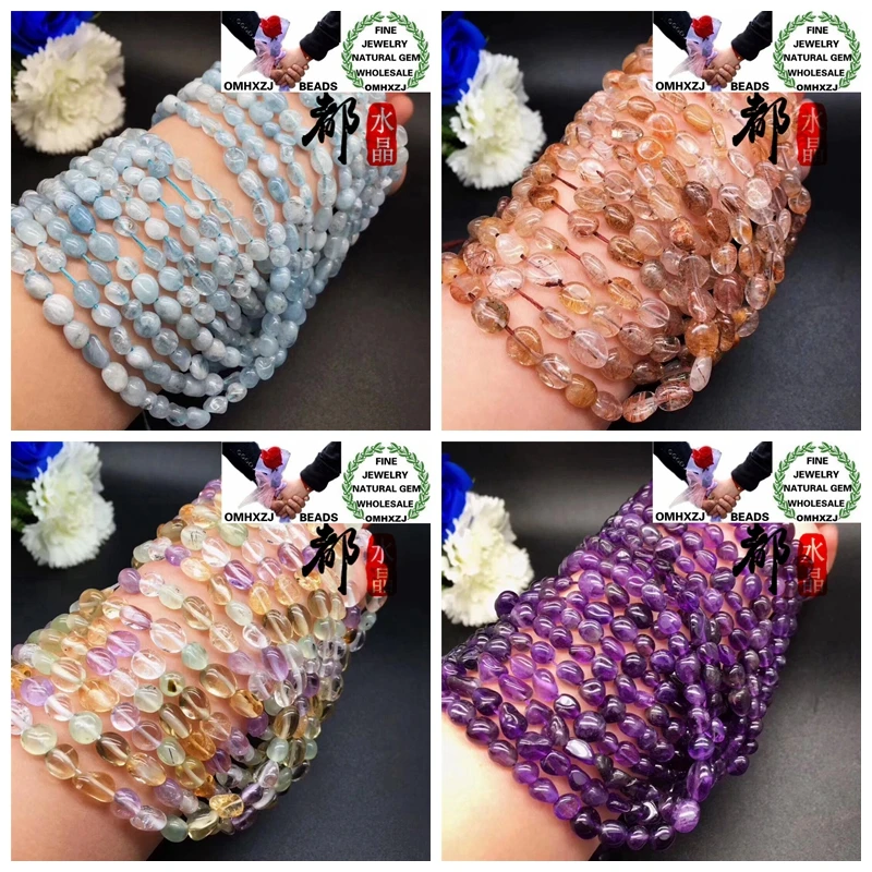 

OMHXZJ Wholesale ZB476 8mm DIY Bracelet Necklace Jewelry Making Accessories Natural Stone Fine Tiger Eye Crystal Irregular Beads