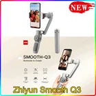 Стабилизатор ZHIYUN SMOOTH Q3 для смартфонов, 3-осевой Гибкий ручной стабилизатор с подсветкой для iPhone, Xiaomi, Samsung