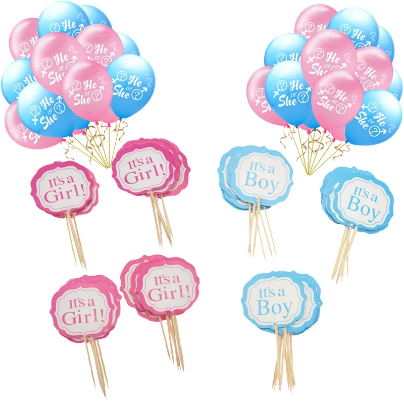 Пол раскрыть вечерние украшения латексные шары baby shower торт Топпер это для