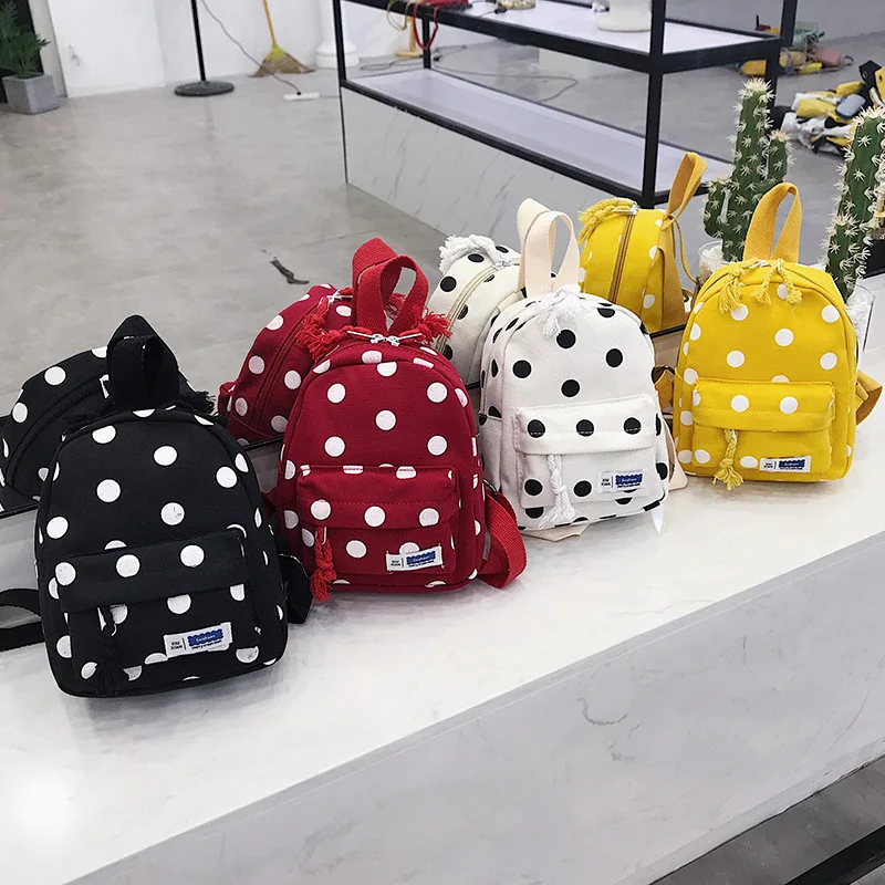 Рюкзак в горошек простой модный рюкзак для мальчиков и девочек 2019 новый