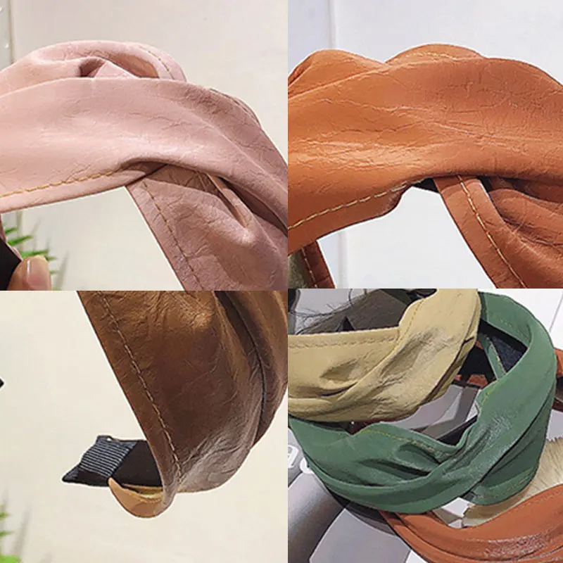 Матовая искусственная кожа и сердечком повязка на голову в винтажном стиле