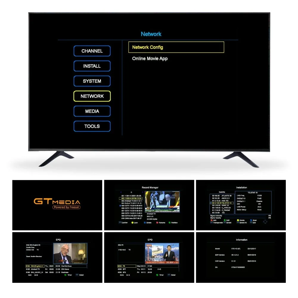 GTMEDIA V7S HD CCcam спутниковый приемник+ 1 год Европа Испания CCam 7 Клайн сервер+ USB wifi DVB-S2 спутниковый ресивер приемник HD