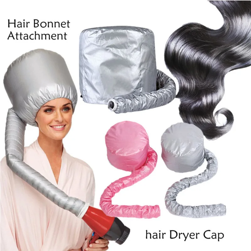 

Portable Hair Drying Cap Bonnet Hood Hat Blow Dryer Attachment Curl Tools Soft Silver Pink Gray Hairdressing Salon Beauty Tools