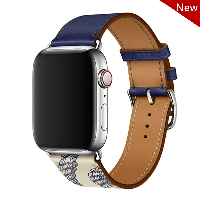 Encre Кожаный ремешок для apple watch, ремешок herm Pulseira, apple watch 5, 4, 3, 44 мм, 40 мм, iwatch, ремешок 42 мм, 38 мм, браслет для часов correa - Цвет ремешка: Encre