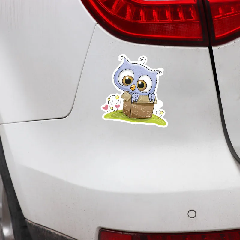 Aliauto милые наклейки для автомобиля Веселая Сова прячется в коробке аксессуары
