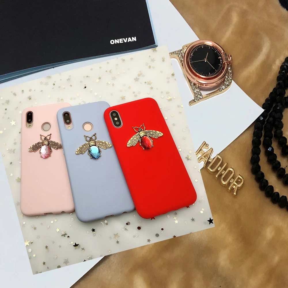 Onevan чехол из 3D пчелы цвет карамельный мягкий является huawei mate 10 20 P20 P30 P10 y6 Y5 Y9 1 2018