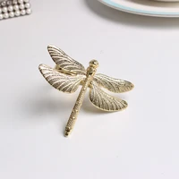 alloy metal dragonfly dumb golden napkin ring tabletop decoration decoration for celebration wedding banquet reception family