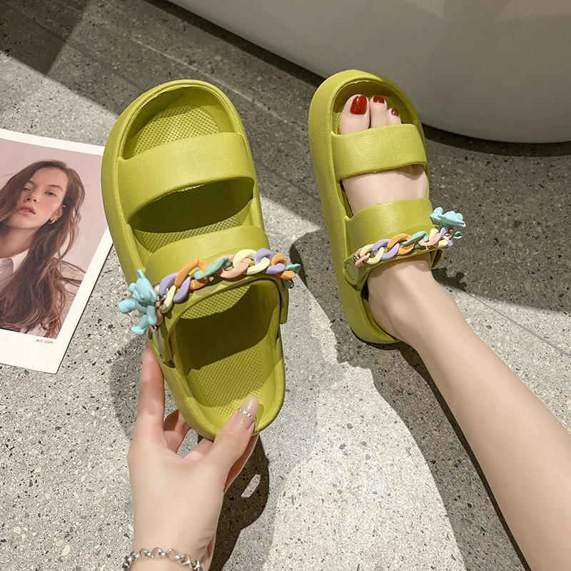 

Women's Platform Sandals Summer 2022 Fashion Big Gold Chain Thick Soled Casual Gladiator Lady Outdoor Open Toes Slippers