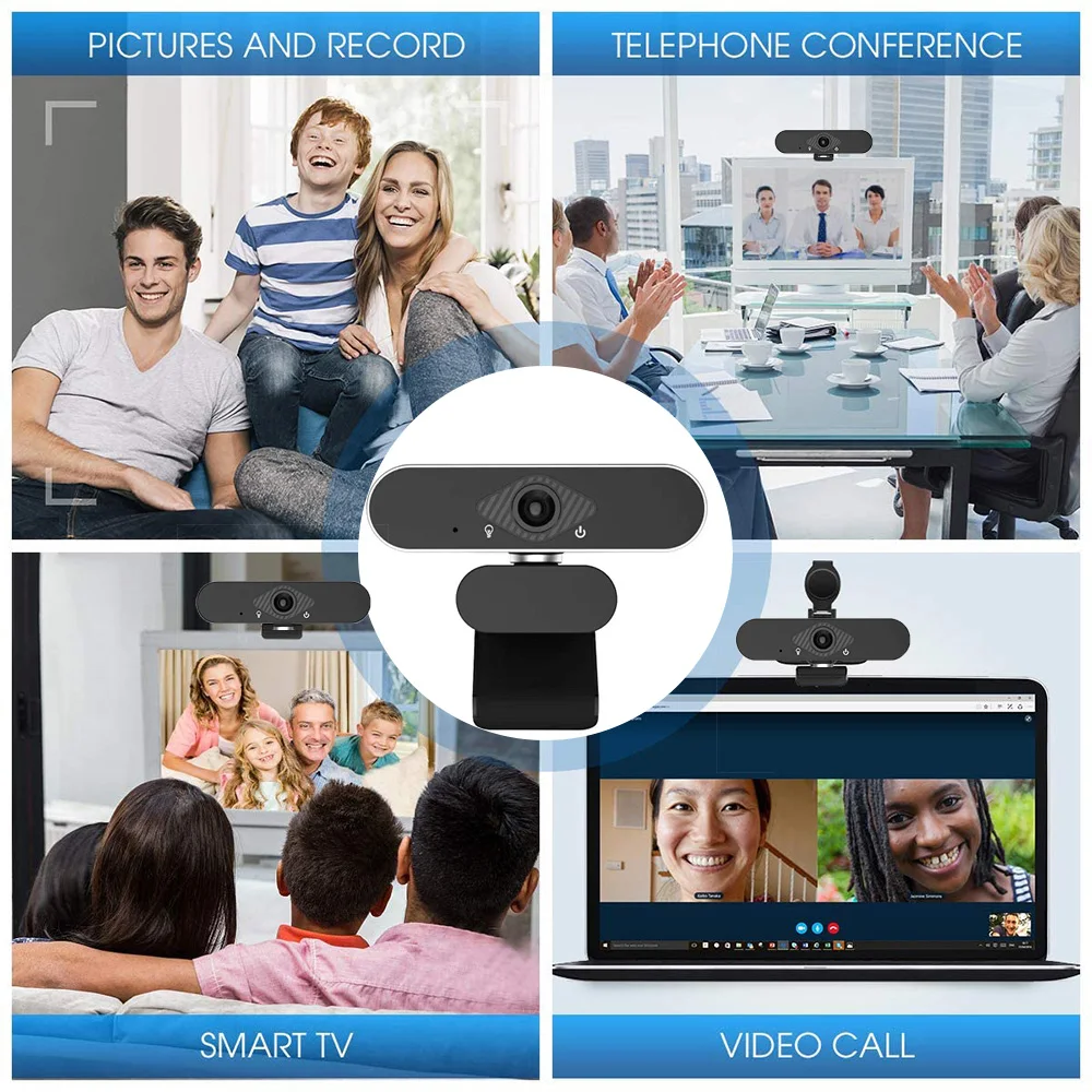 1080P Веб камера для компьютера 2 0 USB Stream HD веб с поворотом на 360 ° встроенный двойной