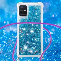 quicksand flash powder anti fall phone cases for samsung a10 20 30 40 50 70 01 21 31 41 51 71 81 91 s with hanging long rope