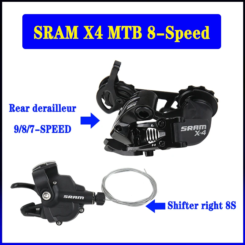 

SRAM X4 MTB велосипедная группировочная система триггерный переключатель передач рычаг 8s 8 скоростей с окном заднего переключателя средняя кле...