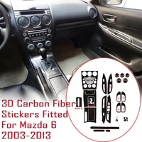 car styling new 3d carbon fiber car interior center console color change molding sticker decals for mazda 6 2003 2013