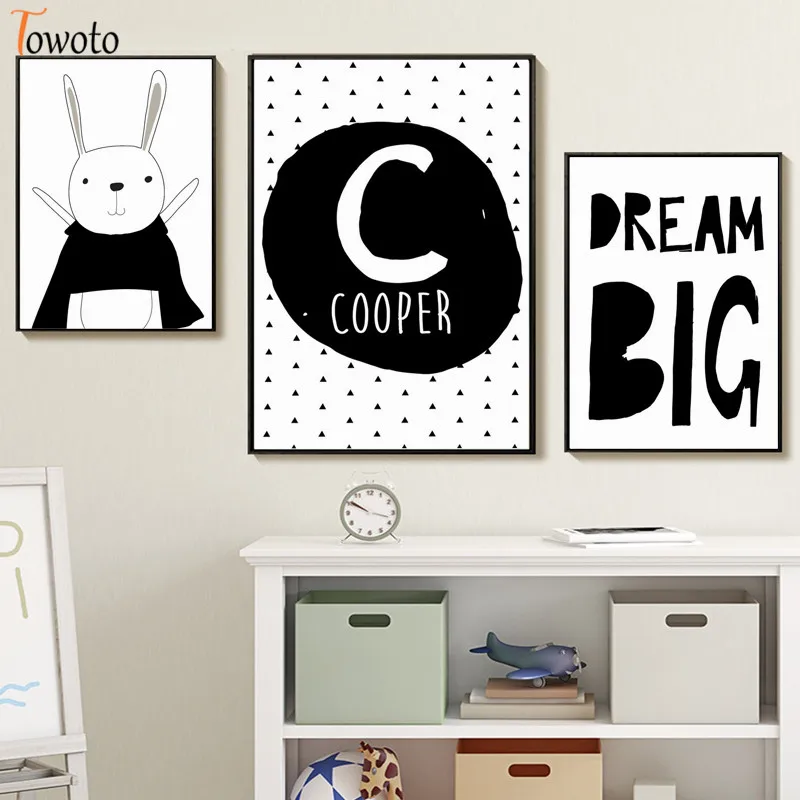 С изображением зайчика цитата плакат живопись на холсте мультфильмы Черный и