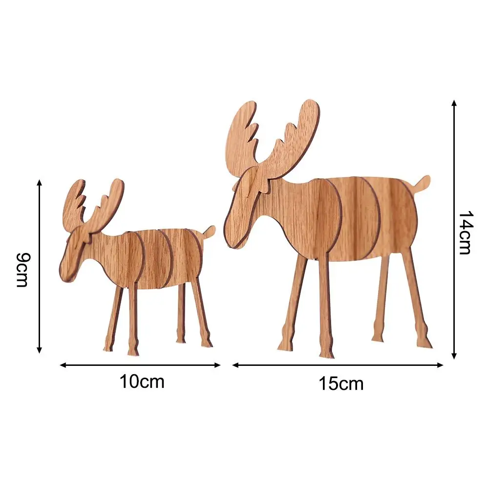 Деревянные украшения в виде лося для рождественской елки подвесная подвеска