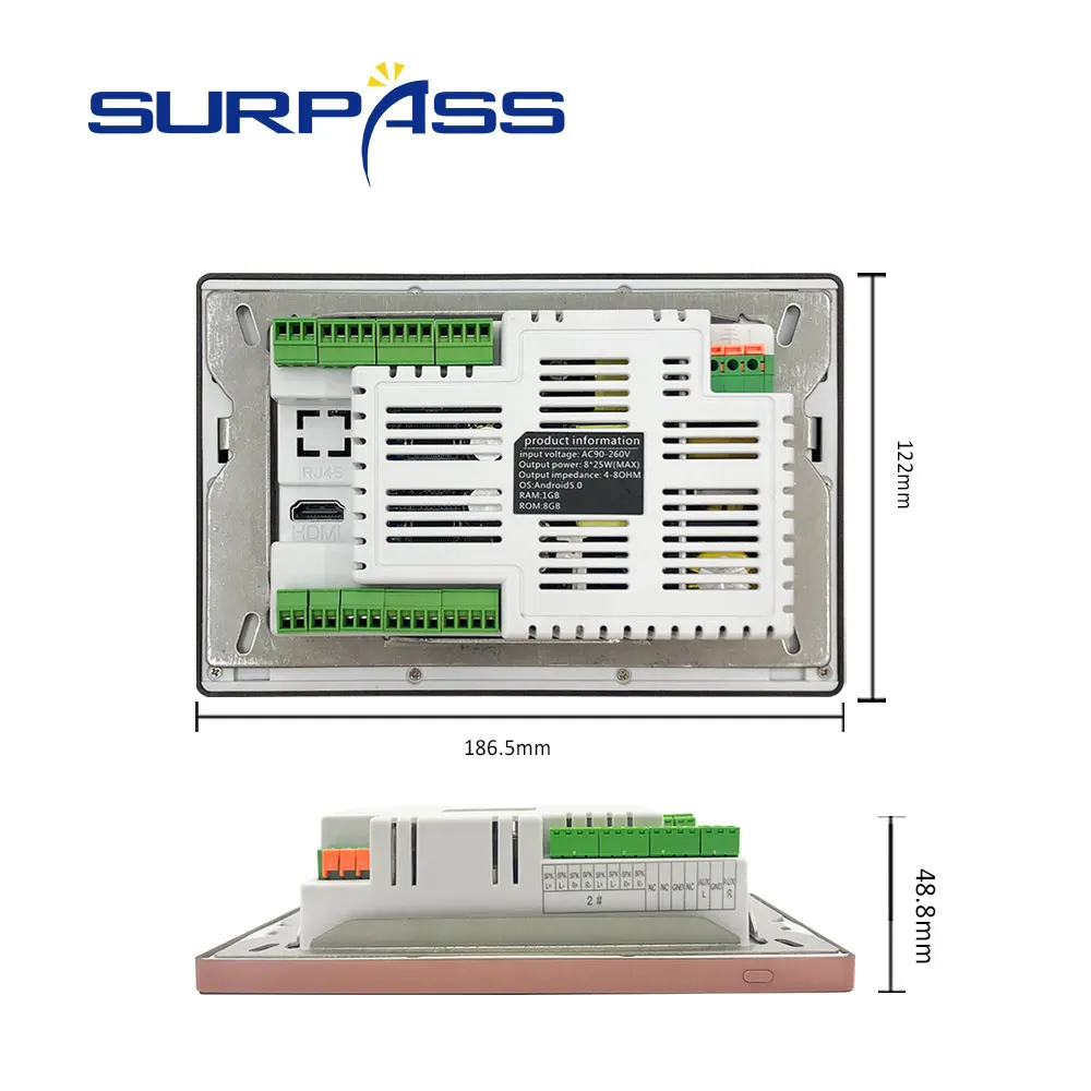 Wi Fi Bluetooth сенсорный экран в стене усилитель Android аудио 7 дюймов фон для умного дома