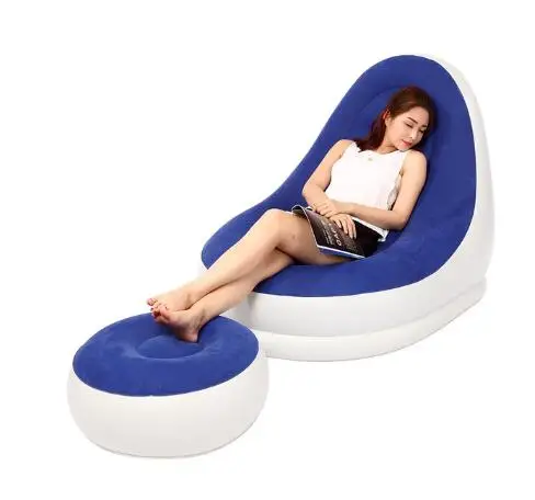 Надувной диван из ПВХ кресло для отдыха с подставкой ног помещения улицы