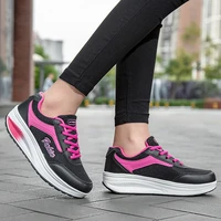 women shake shoes cushioned walking shoes comfortable height increasing wedge heel sneakers