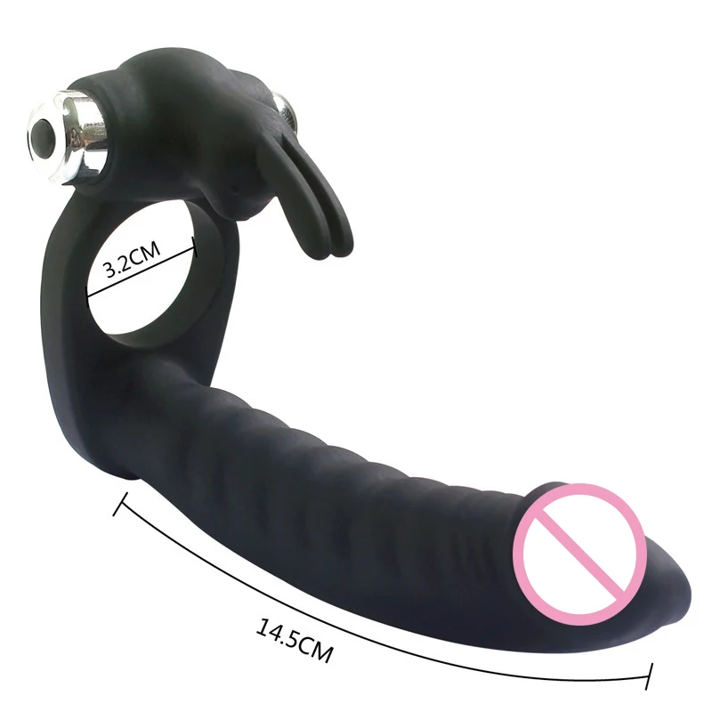 Силиконовый вибратор для мужчин 7 скоростей кролик клитор ремешок на пенис