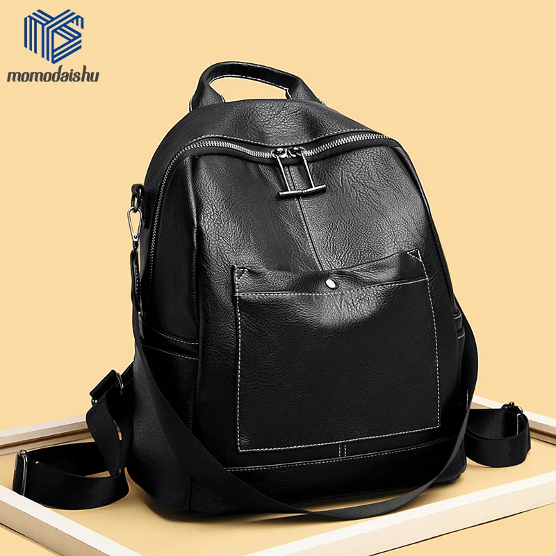 

2021 New Women Backpack Luxury Travel Bag Women's Daypack Fashion Leather Cloth Large Capacity Casual Backpack