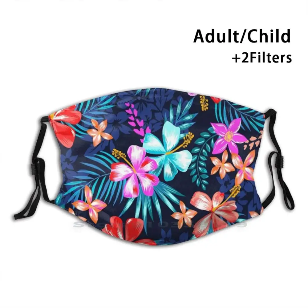 

Hibiscus Flower Print Reusable Pm2.5 Filter DIY Mouth Mask Kids Tropical Flower Tropical Flower Backpack Tropical Flower Case