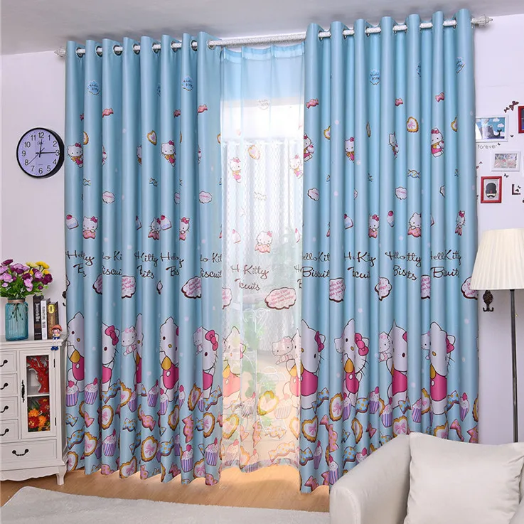 Blackout High Shading Curtains for Kids Bedroom Cloth Children Cartoon Cat Princess Boys Girls Curtain Living Room Window Drapes | Дом и сад