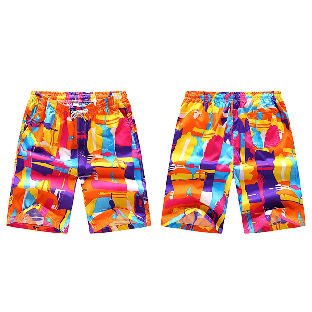 

Men Board Shorts Printed Beach Trunks Muliti Styles board short Loose Drawstring Casual Shorts Fashion Contrast Color Stitching