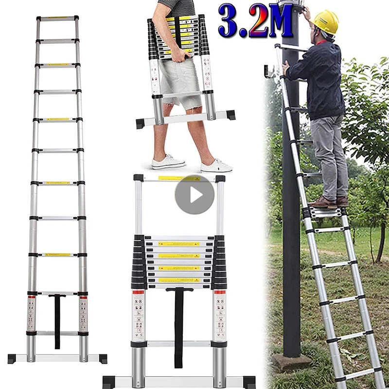 

2/2.6/3.2/3.8/4.1/4.7/5m Multifunction Ladder With Bag Crossbar Foldable Portable Telescopic Aluminum Ladders NEW Home Tool HWC