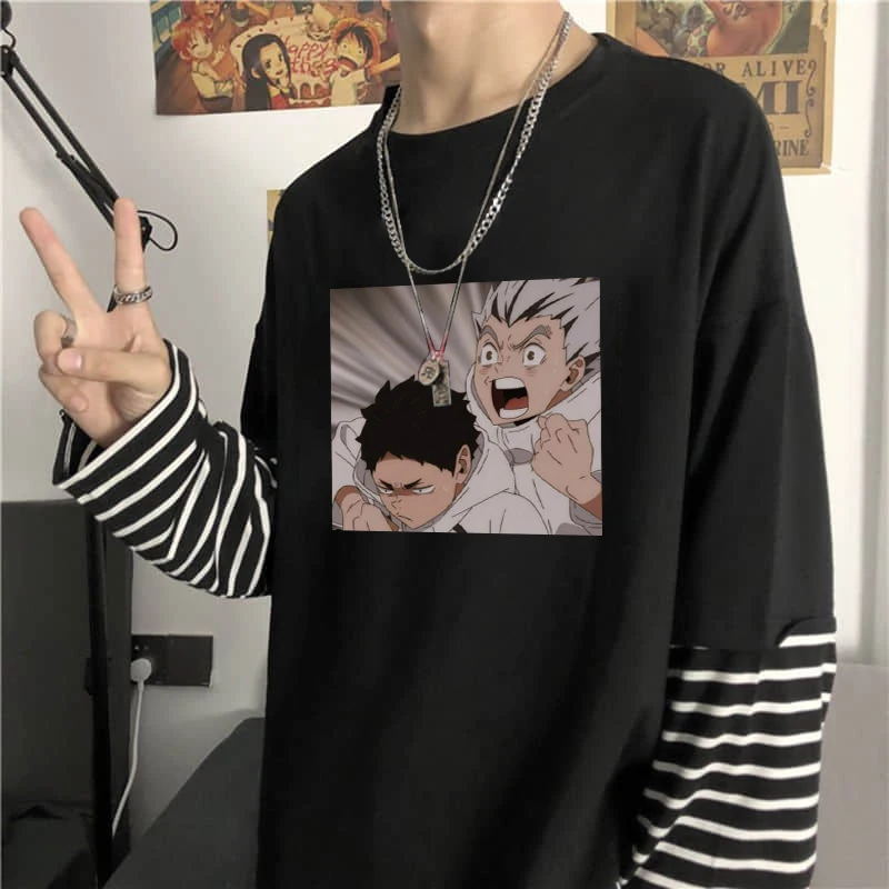Футболка Haikyuu мужская с рисунком из японского аниме креативная рубашка принтом