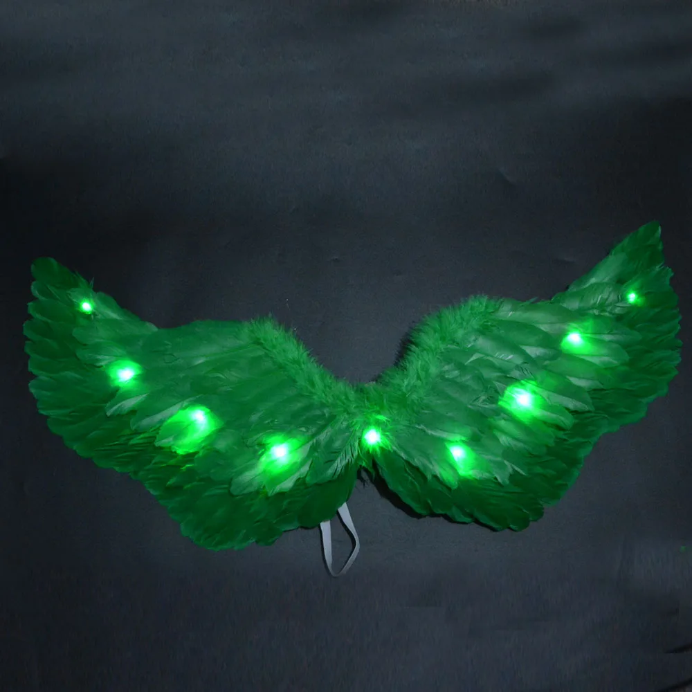 wing green Светодиодный светильник; светящаяся юбка-пачка принцессы с крыльями ангела для девочек; карнавальный Свадебный костюм; Светящиеся вечерние юбки на Рождество; Navidad; Хэллоуин - Цвет: wing green