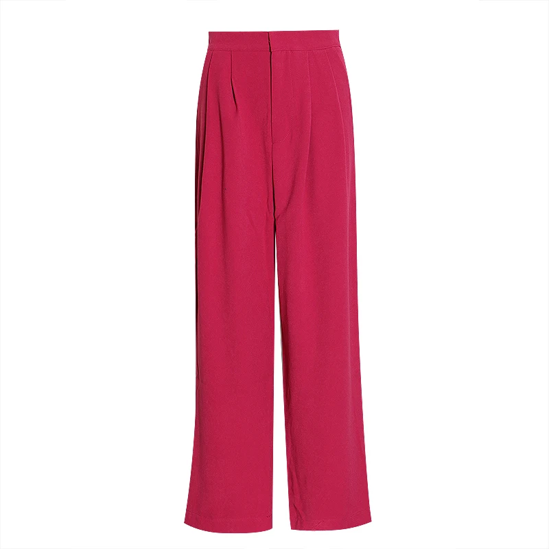 Женские длинные брюки TWOTWINSTYLE с высокой талией и широкими штанинами весенние