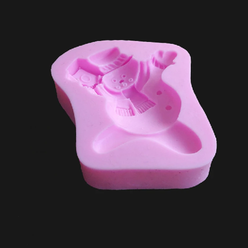 НОВАЯ РОЖДЕСТВЕНСКАЯ силиконовая форма 3D Рождественский снеговик помадка для