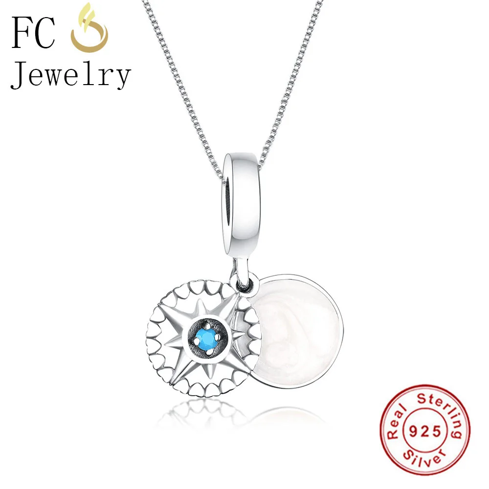 Женский кулон с эмалью и цирконием из серебра 925 пробы|Ожерелья| |