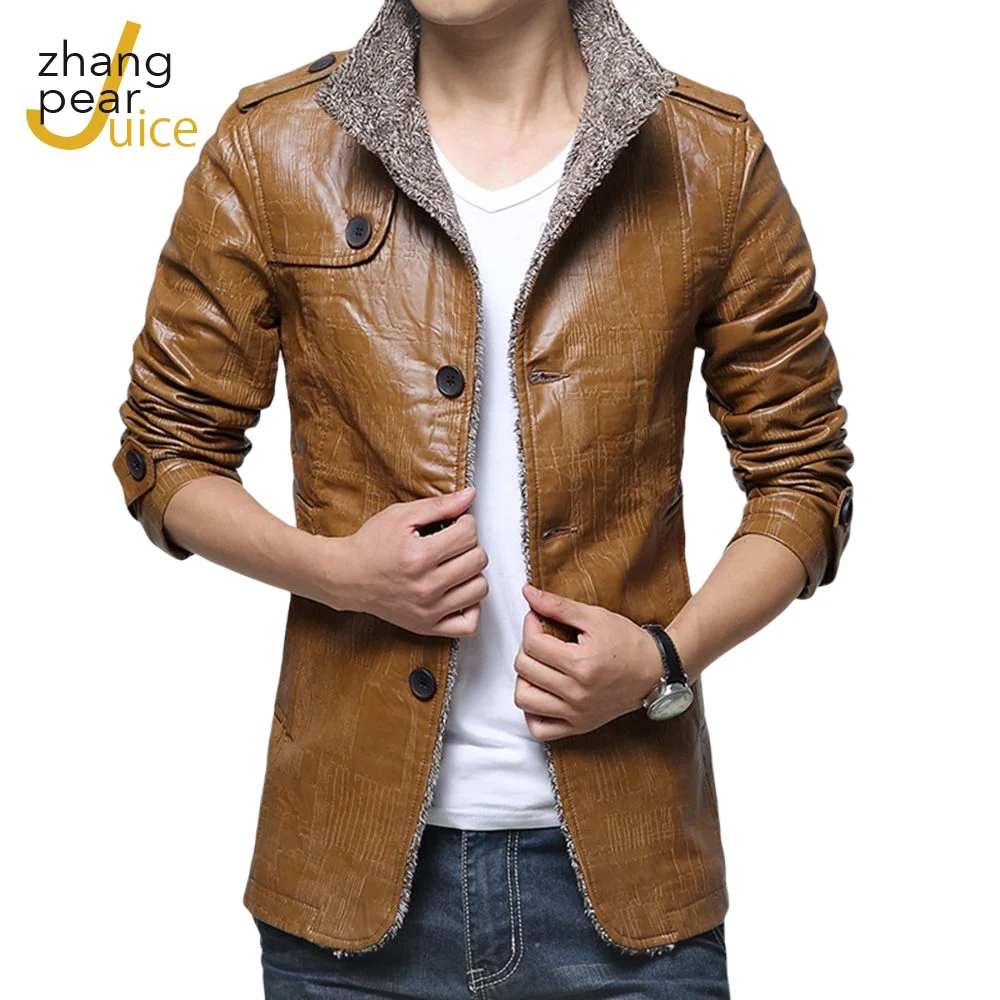 

Plus Size Thicken Leather Jacket Men Fleece PU Leather Jacket Male Casual Windbreaker Hombre