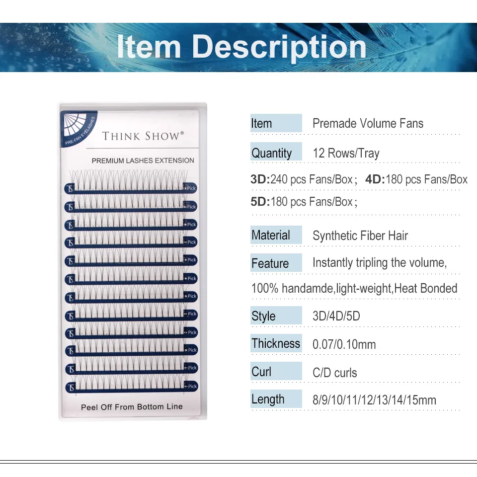 3D/4D/5D/Готовые объемные вееры для наращивания ресниц готовые ресницы с тепловым