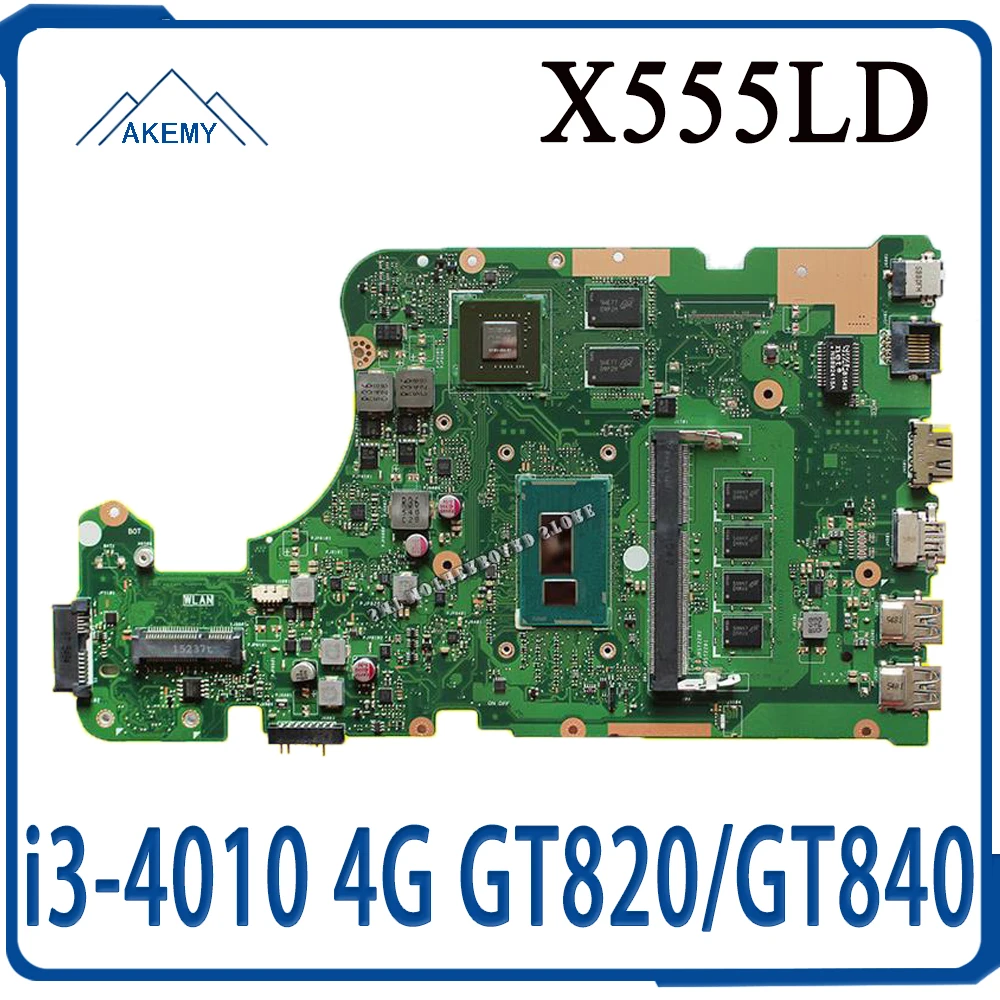 Материнская плата для ноутбука X555LD для Asus F555L K555L A555L X555L X555LN X555LP Mainboard REV2.0/3.1/3.3 i3-4010 CPU 4G RAM GT820/GT840 on.