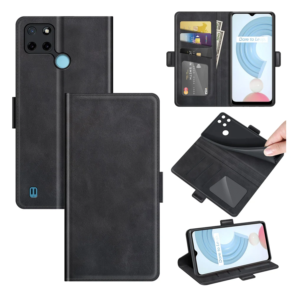 

Case For Realme C21Y Leather Wallet Flip Cover Vintage Magnet Phone Case For Realme C21Y Coque